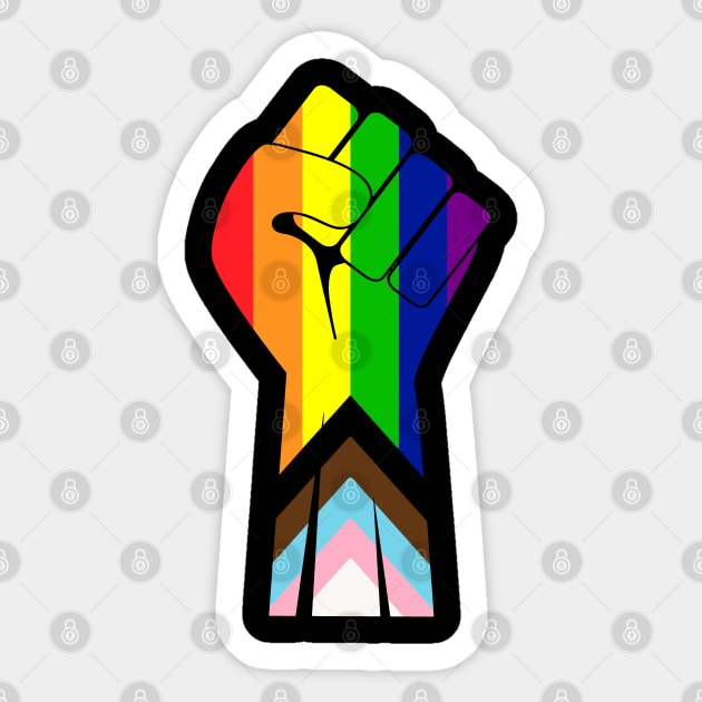 Raised Fist - BLM / Pride Sticker by Forsakendusk